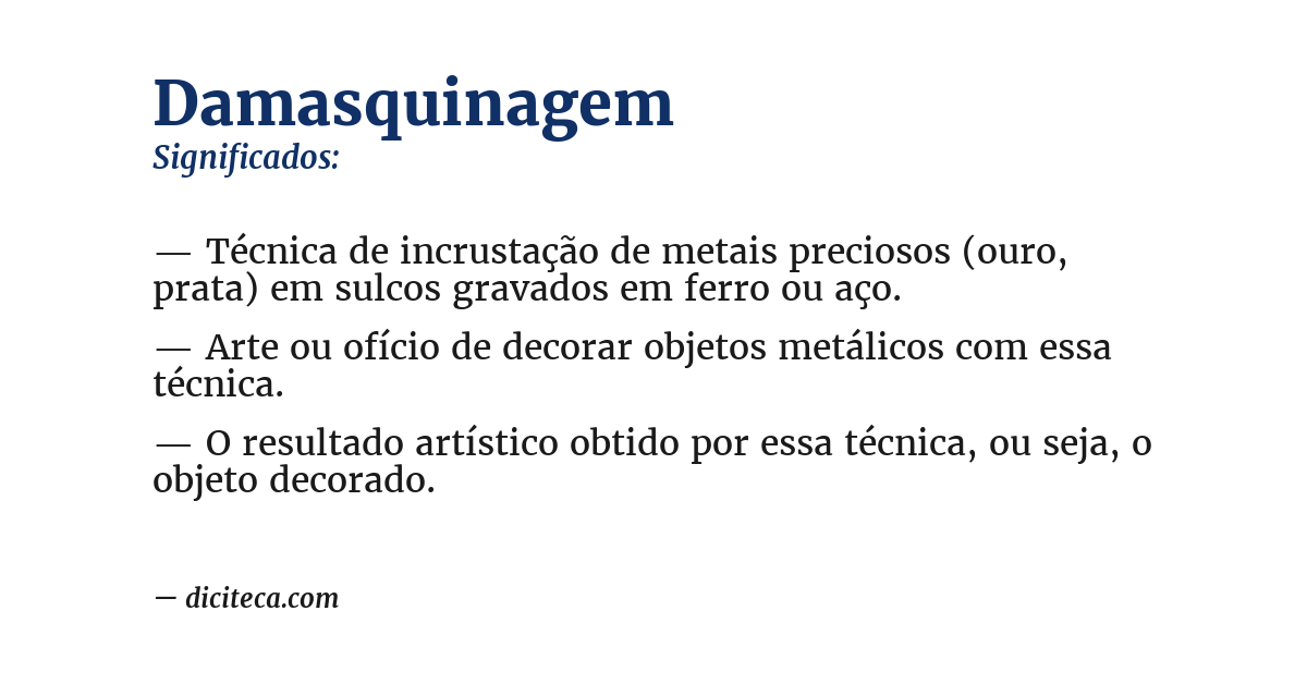 Significado de damasquinagem
