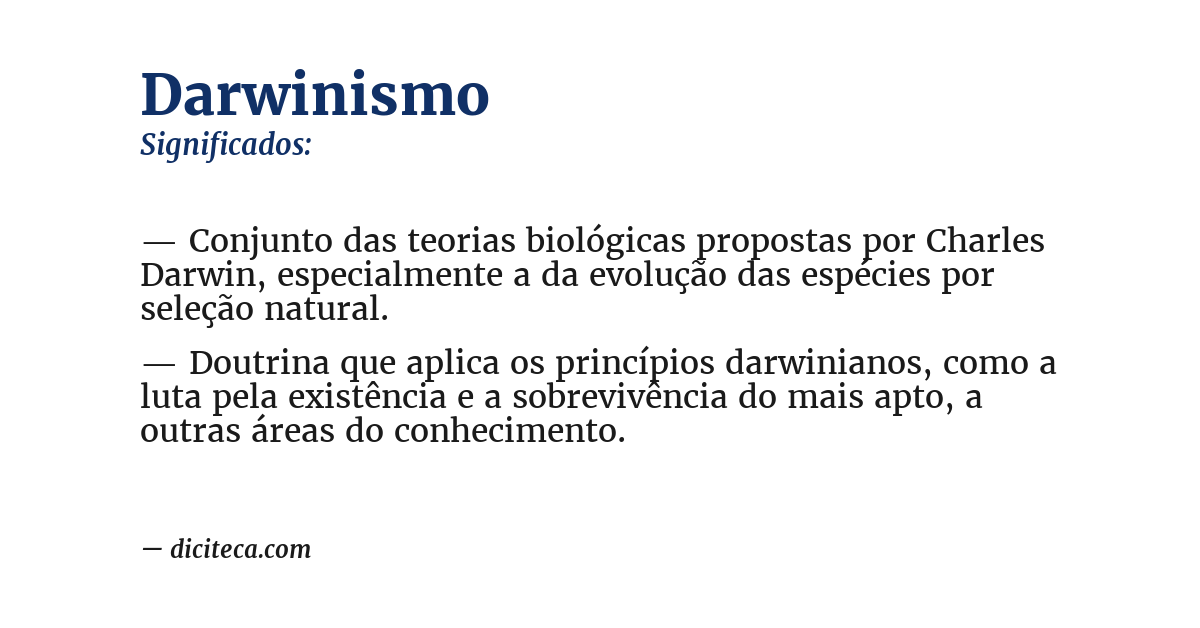 Significado de darwinismo