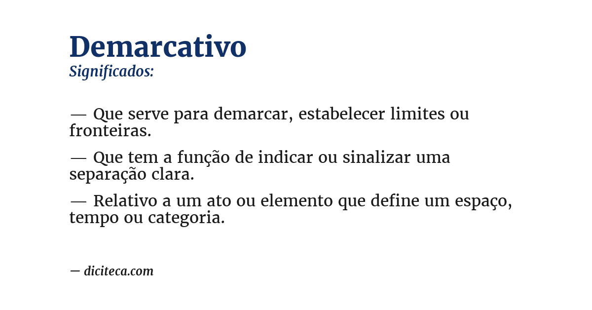 Significado de demarcativo