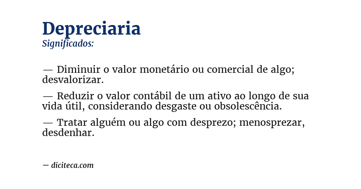 Significado de depreciaria
