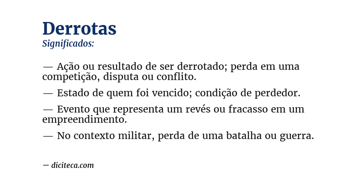 Significado de derrotas