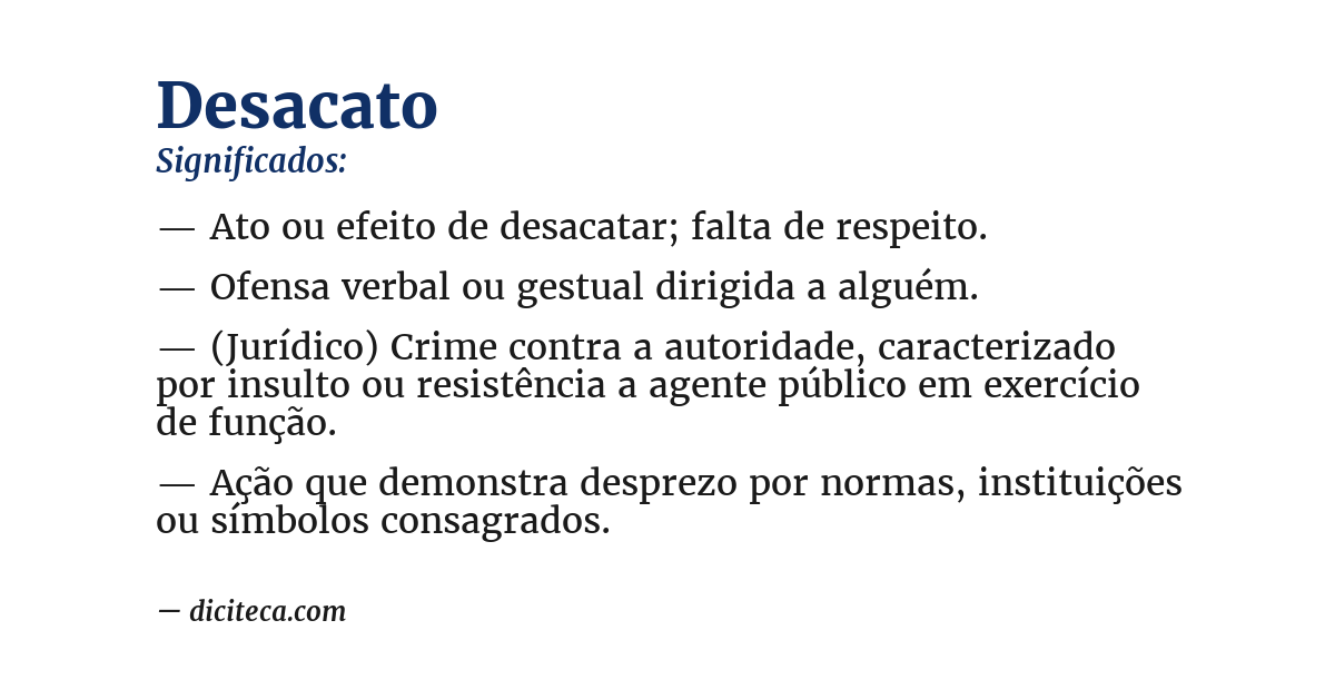 Significado de desacato