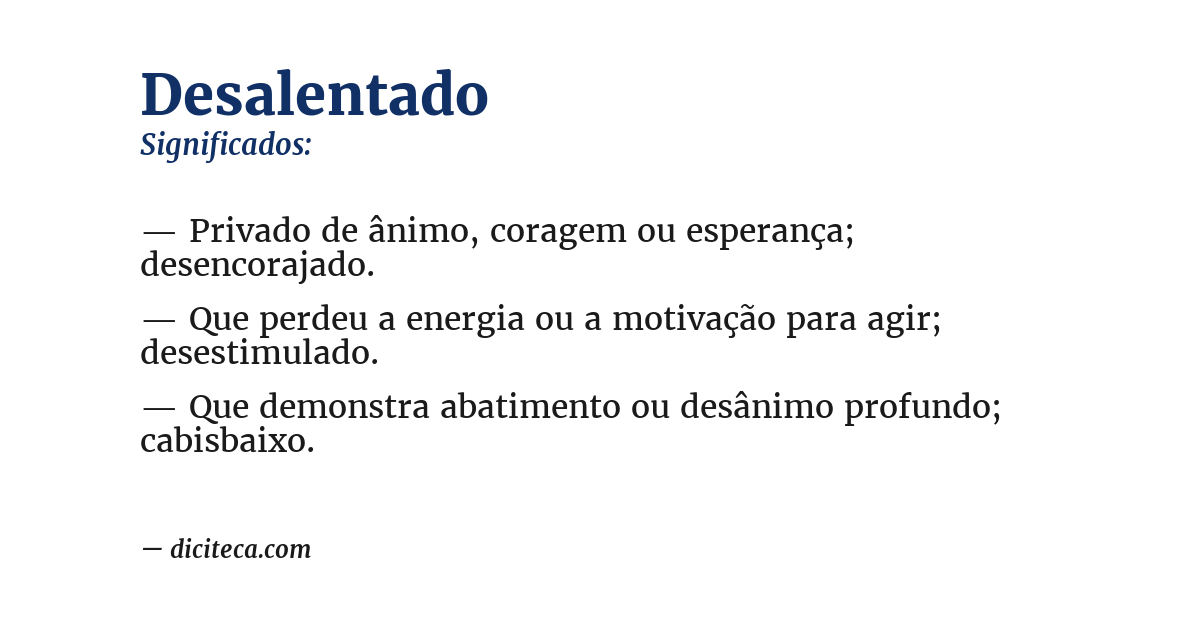 Significado de desalentado