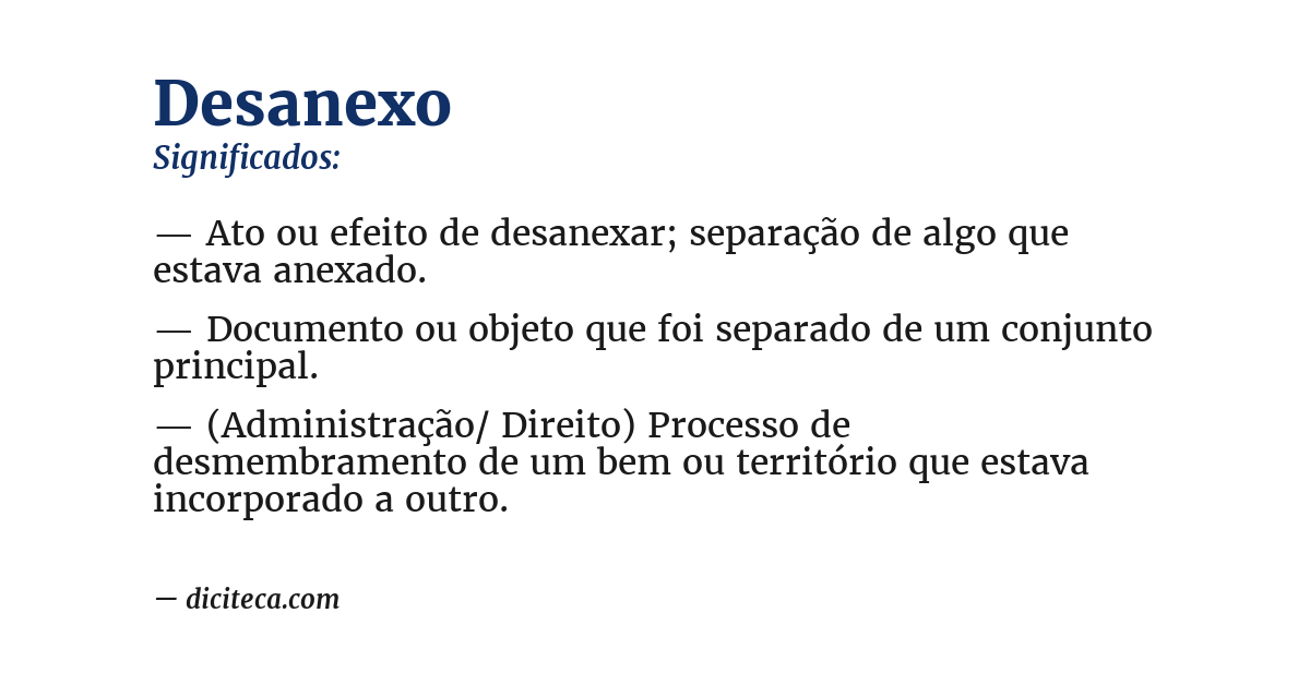 Significado de desanexo