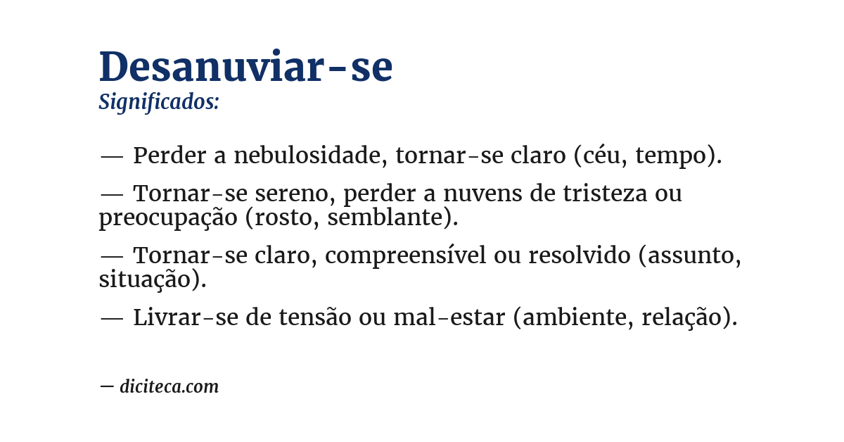Significado de desanuviar-se