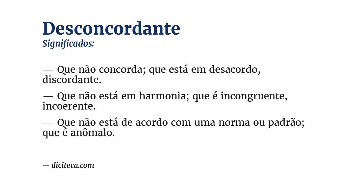 Significado de desconcordante
