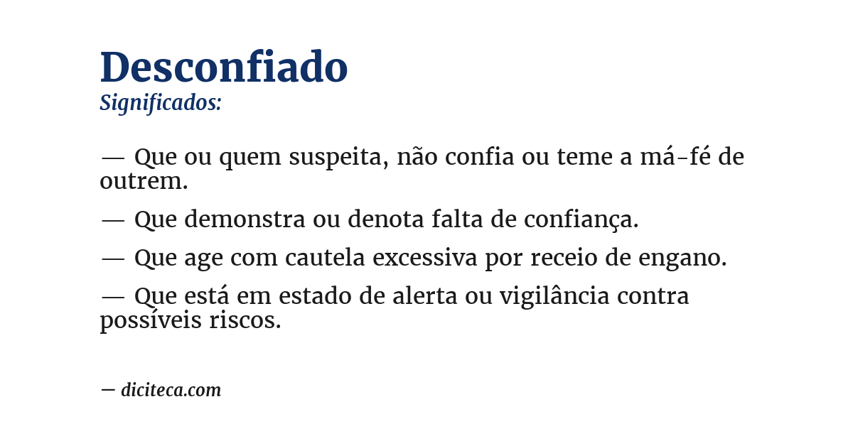 Significado de desconfiado