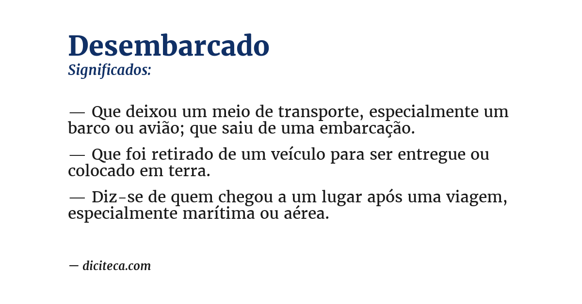 Significado de desembarcado