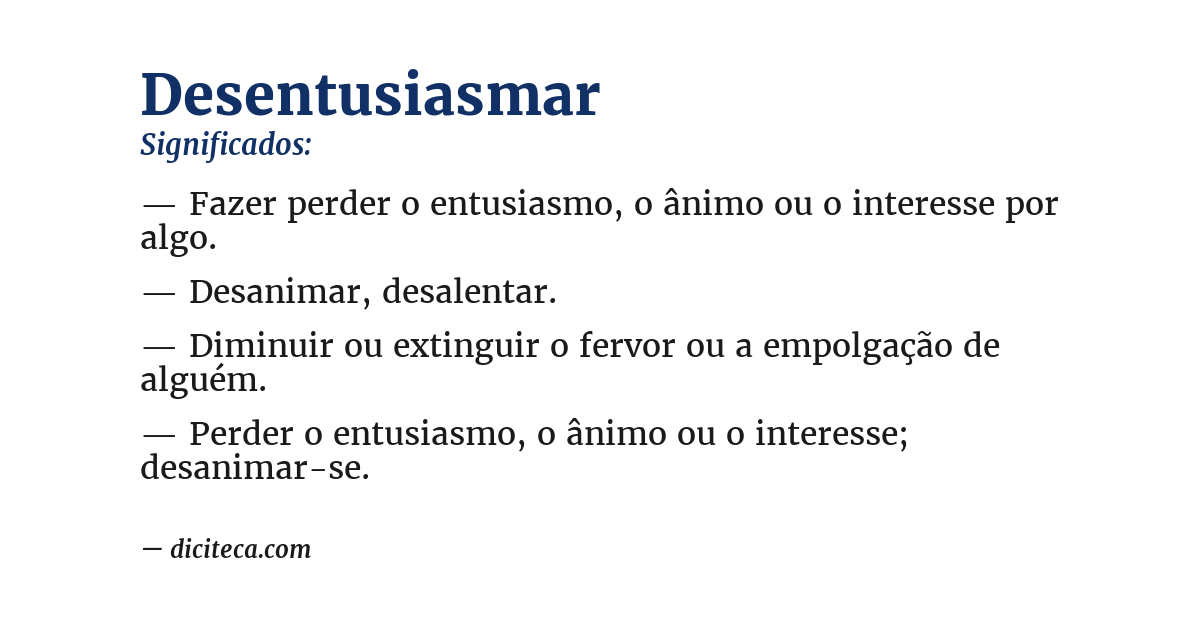 Significado de desentusiasmar
