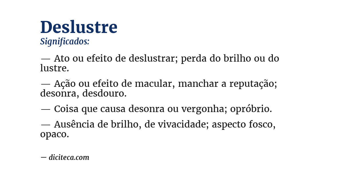 Significado de deslustre