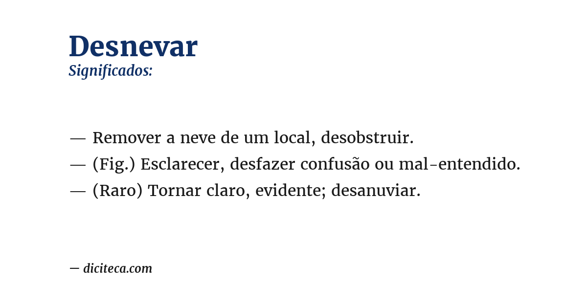 Significado de desnevar