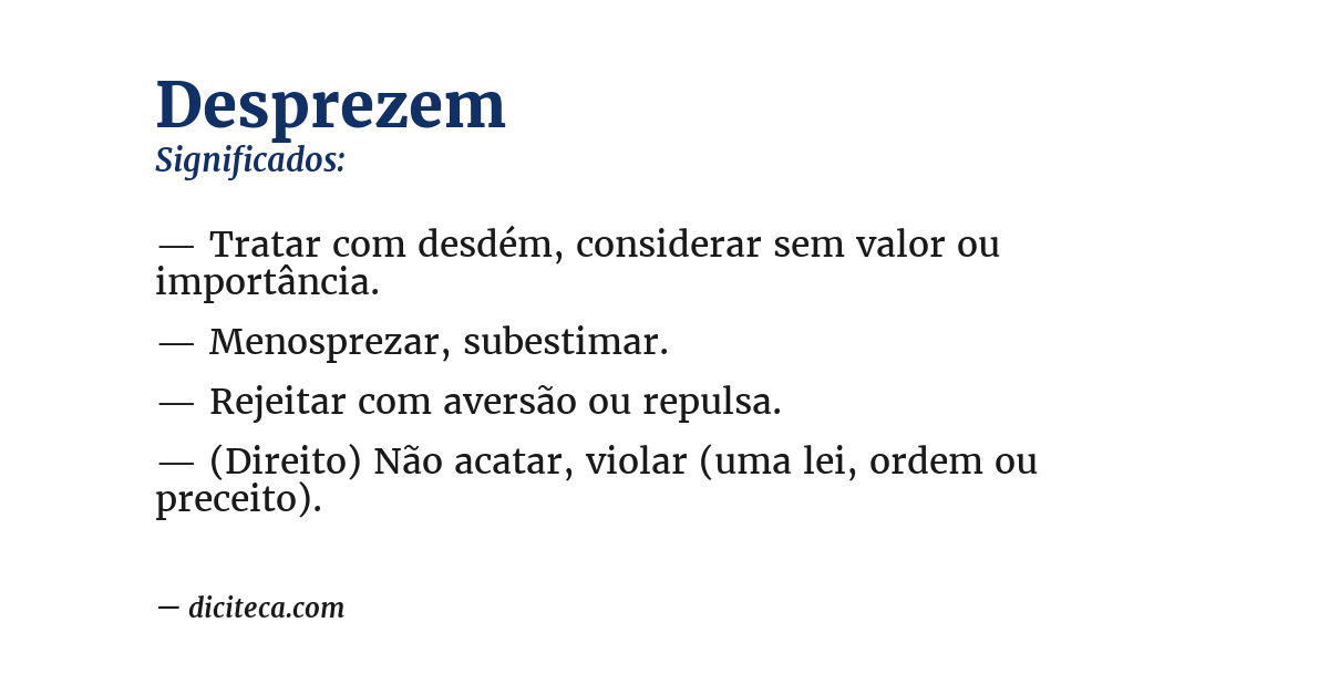 Significado de desprezem