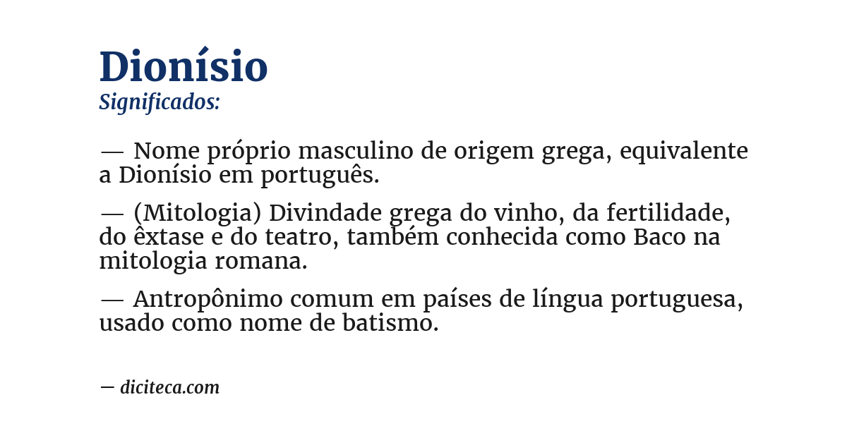 Significado de dionísio