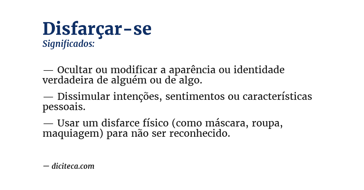 Significado de disfarçar-se