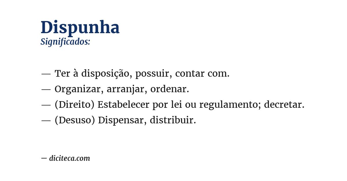 Significado de dispunha