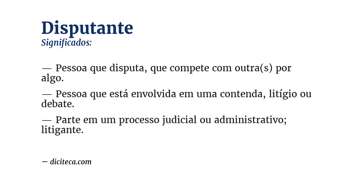 Significado de disputante