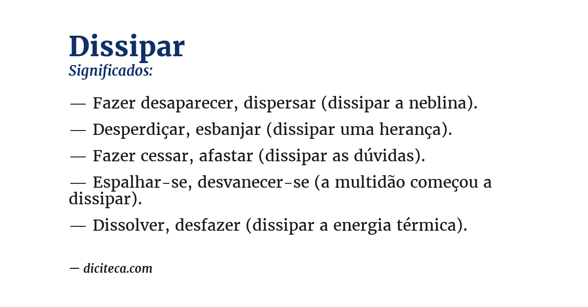 Significado de dissipar