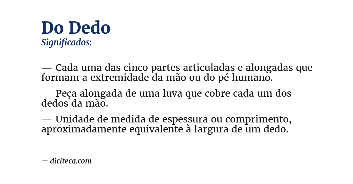 Significado de do dedo