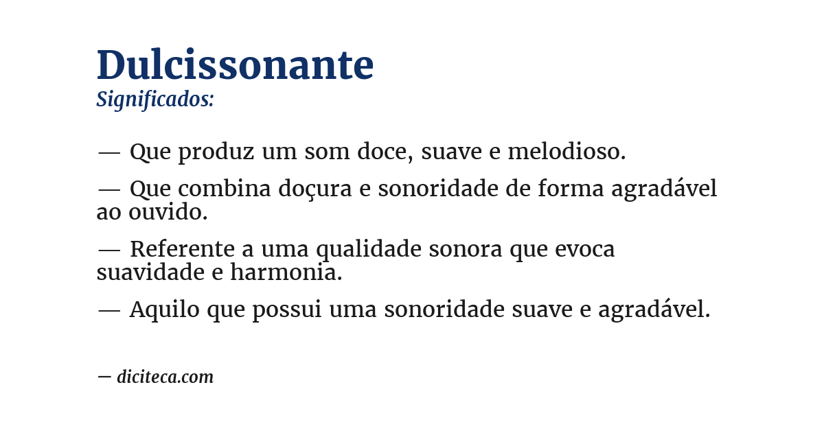 Significado de dulcissonante