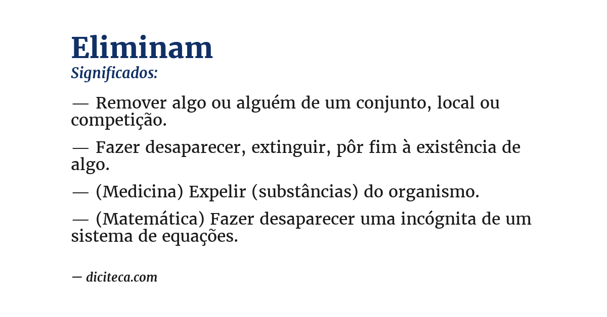 Significado de eliminam