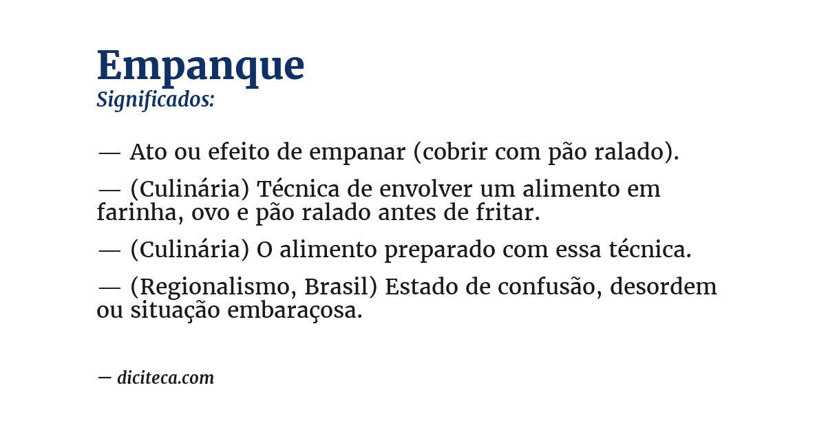 Significado de empanque