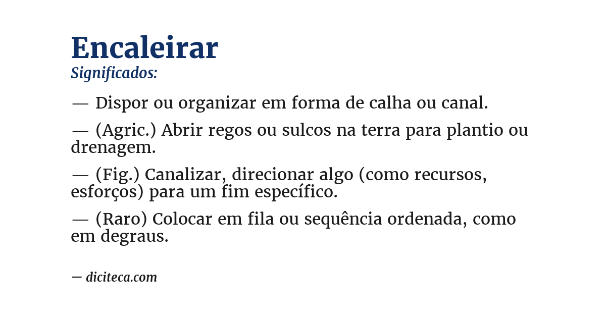 Significado de encaleirar