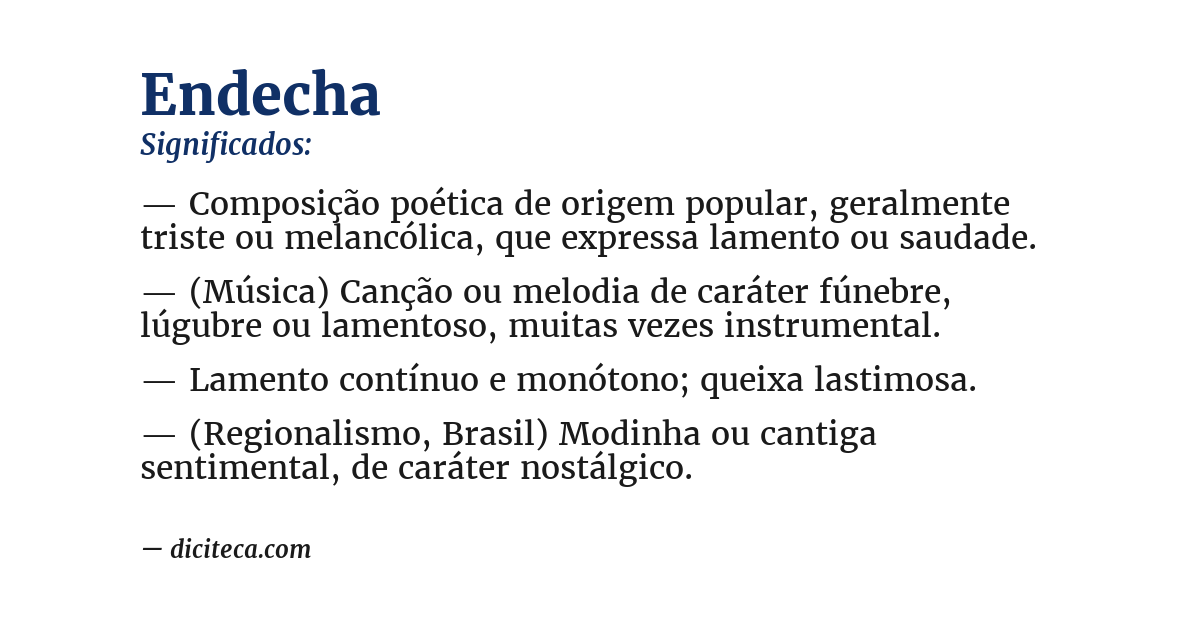 Significado de endecha