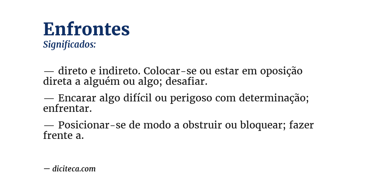Significado de enfrontes