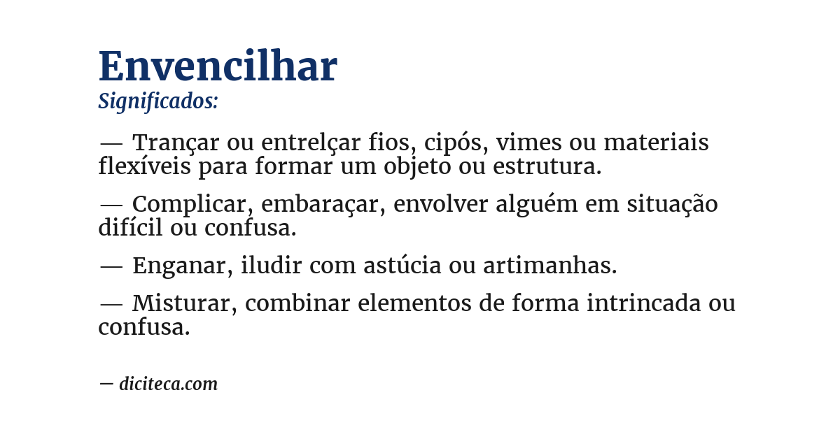 Significado de envencilhar