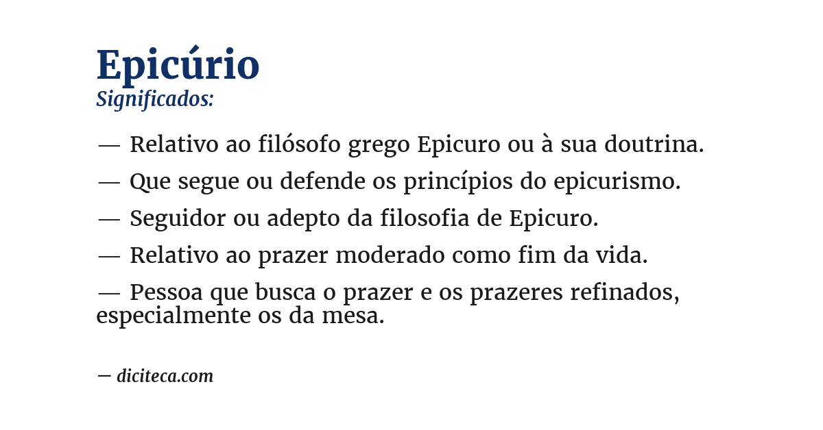 Significado de epicúrio