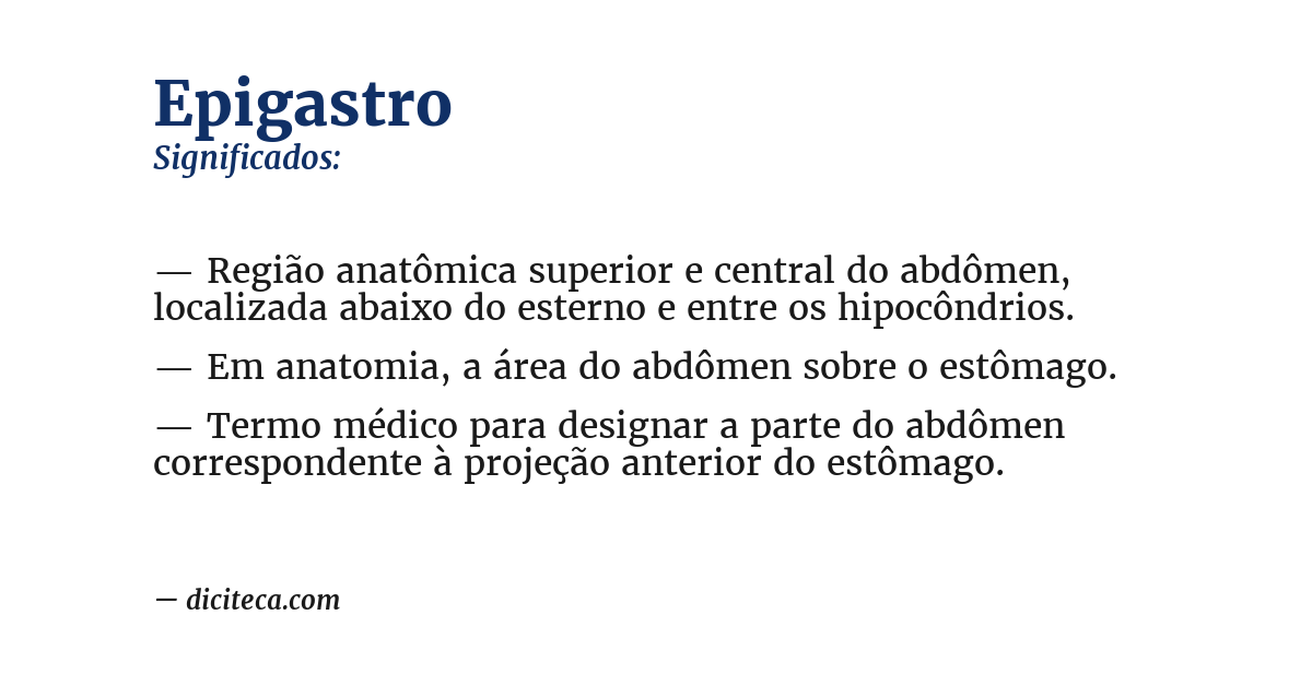 Significado de epigastro