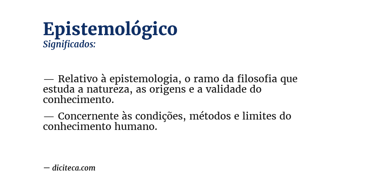 Significado de epistemológico