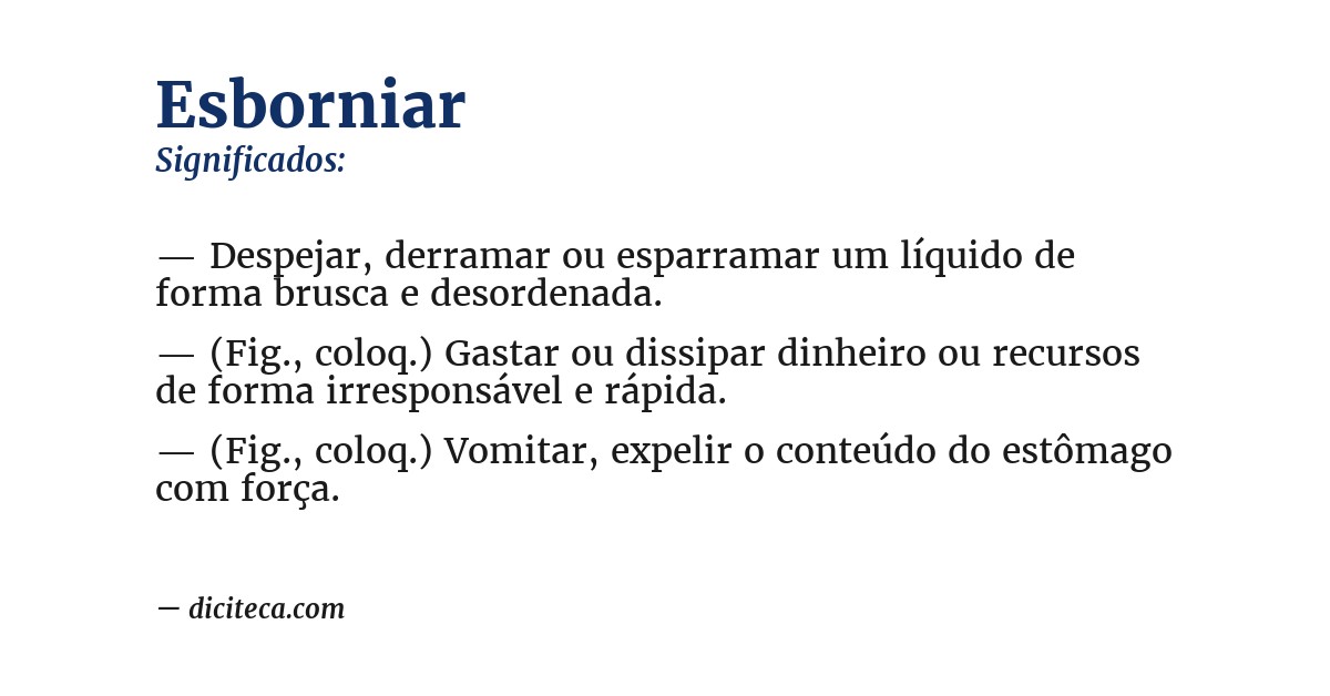 Significado de esborniar