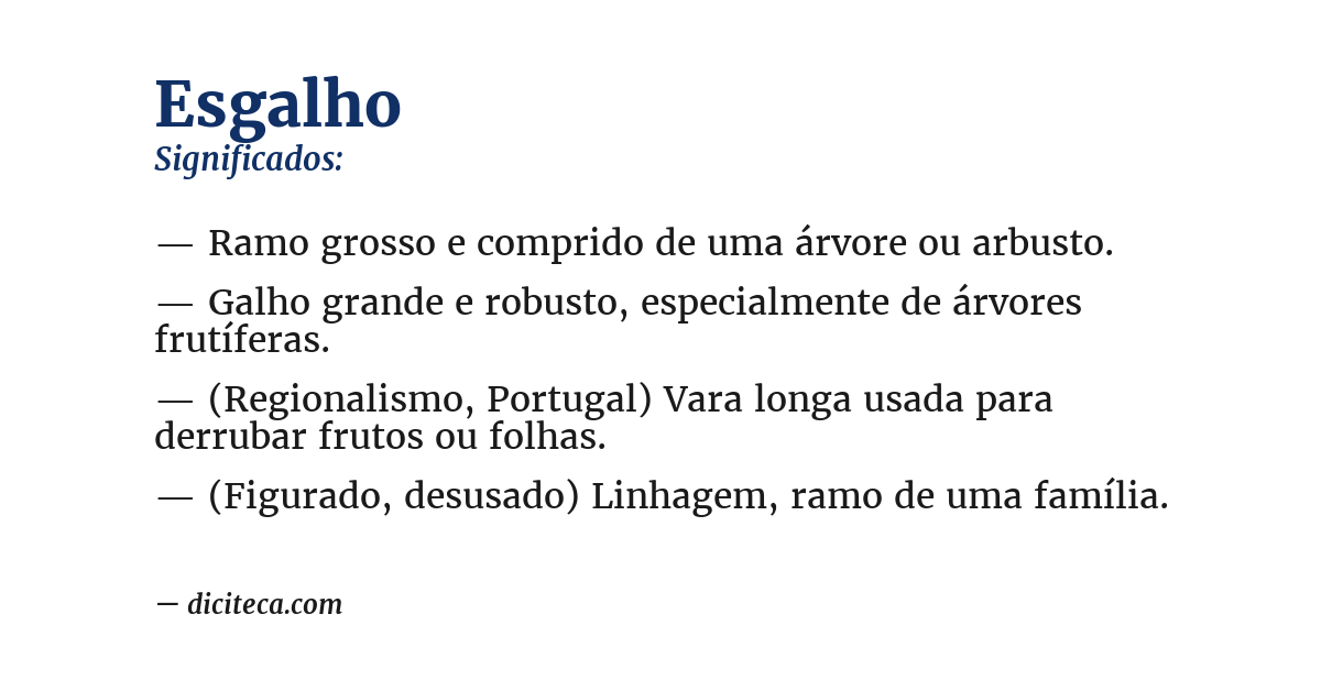 Significado de esgalho