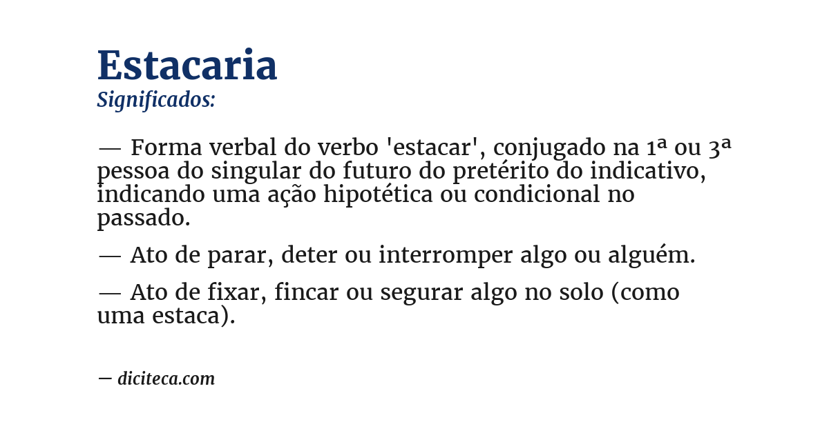 Significado de estacaria