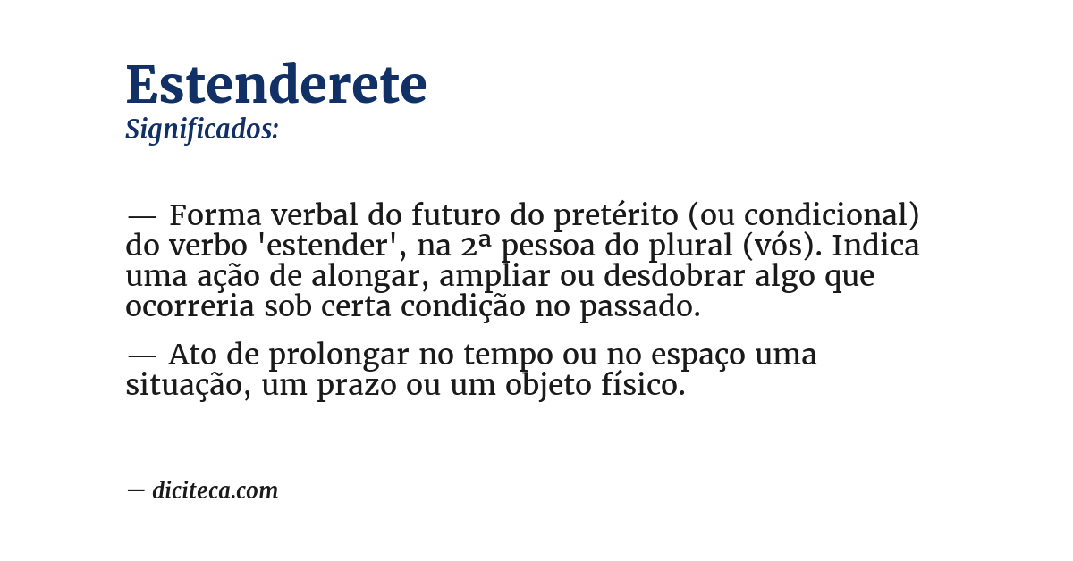 Significado de estenderete
