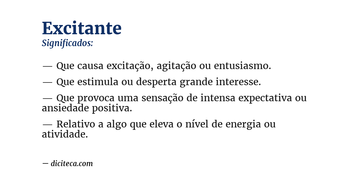 Significado de excitante