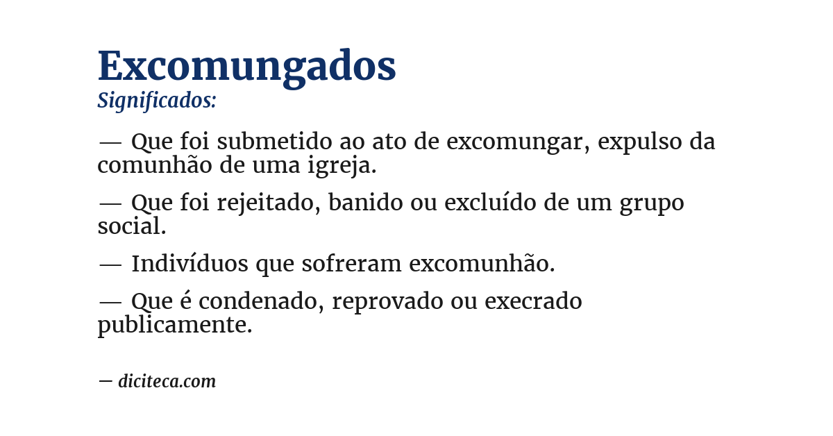 Significado de excomungados