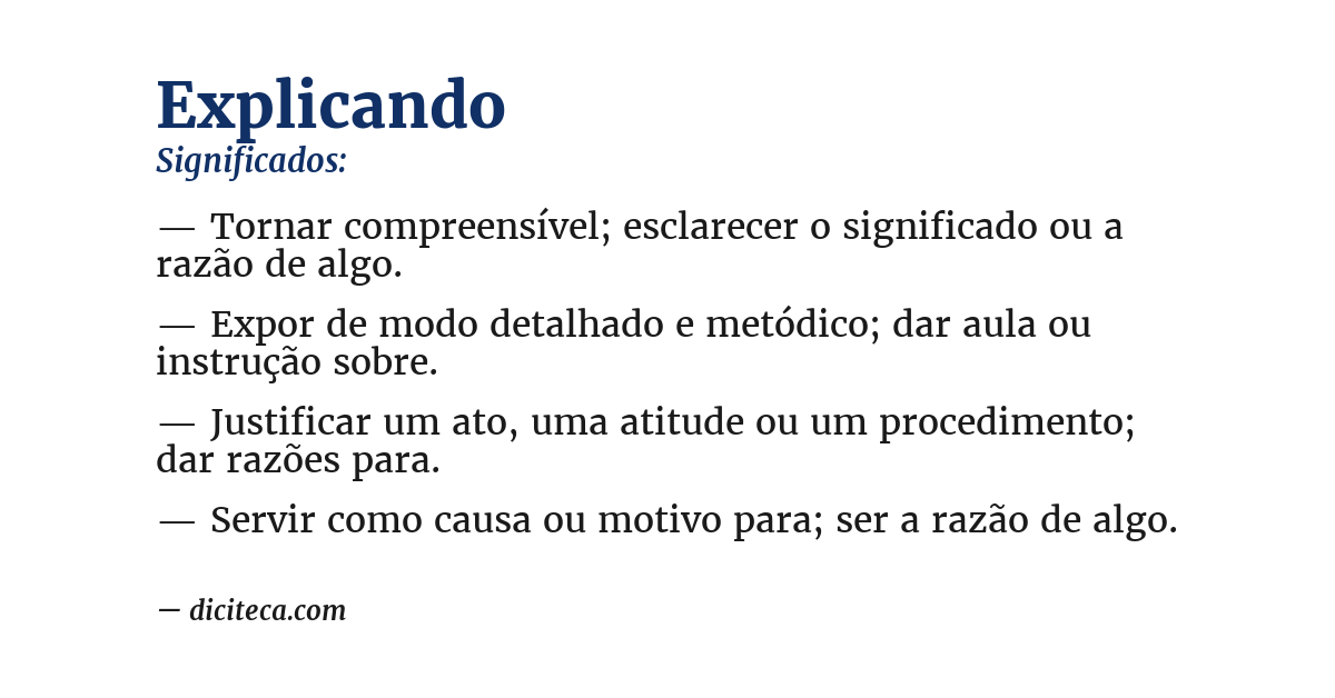 Significado de explicando