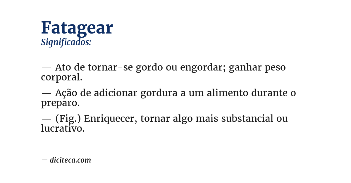 Significado de fatagear