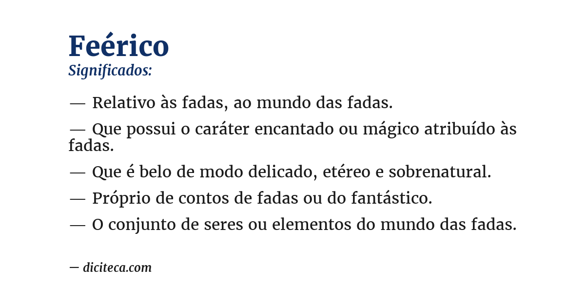 Significado de feérico