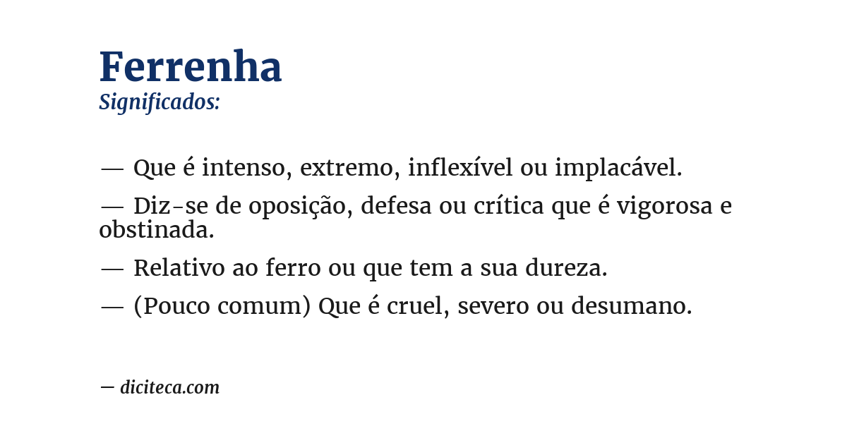 Significado de ferrenha