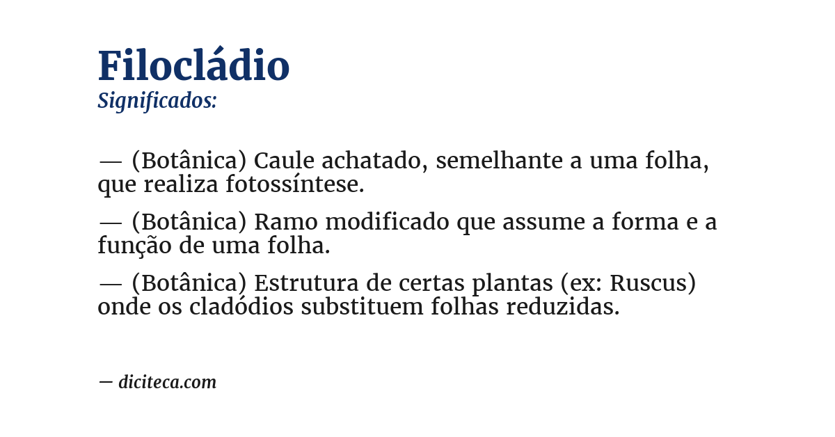 Significado de filocládio