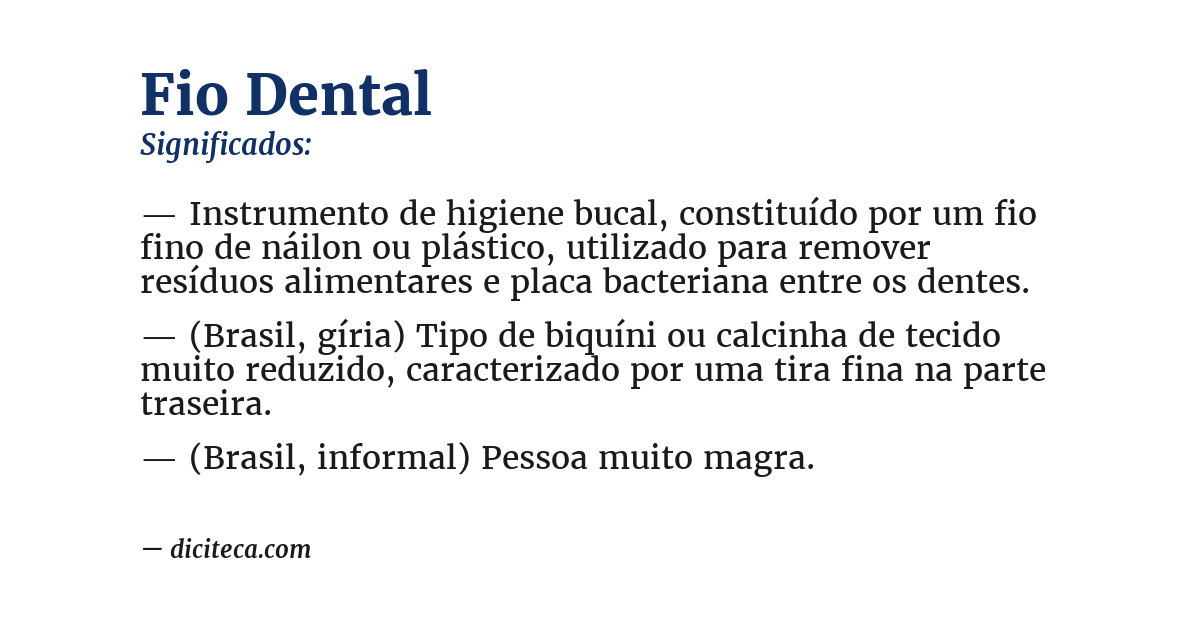 Significado de fio dental
