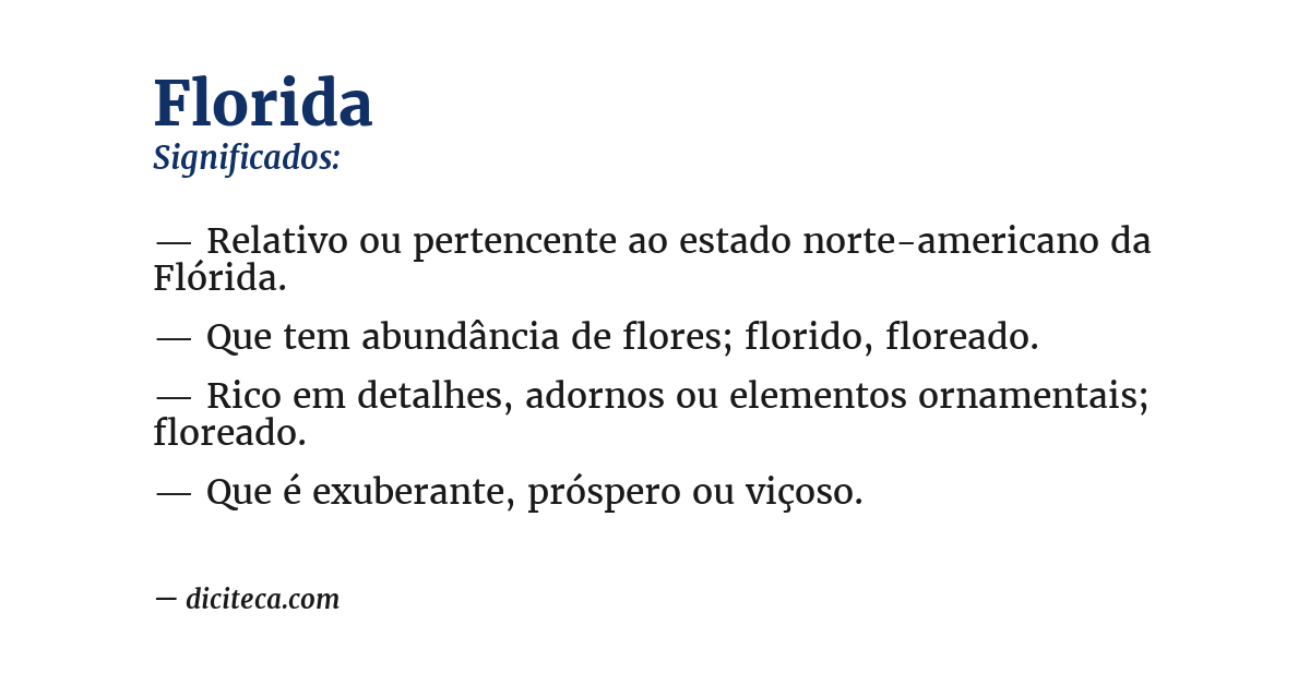 Significado de florida