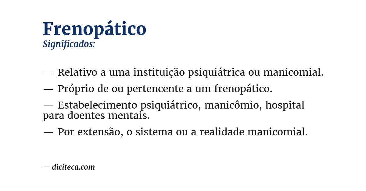 Significado de frenopático