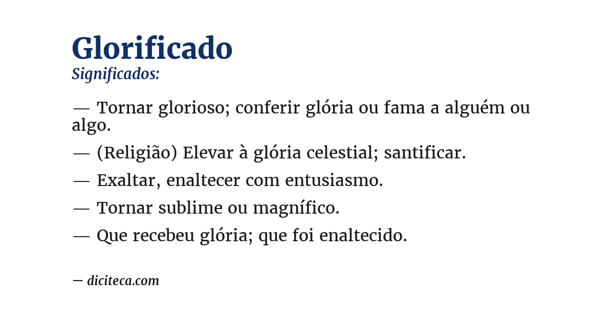 Significado de glorificado