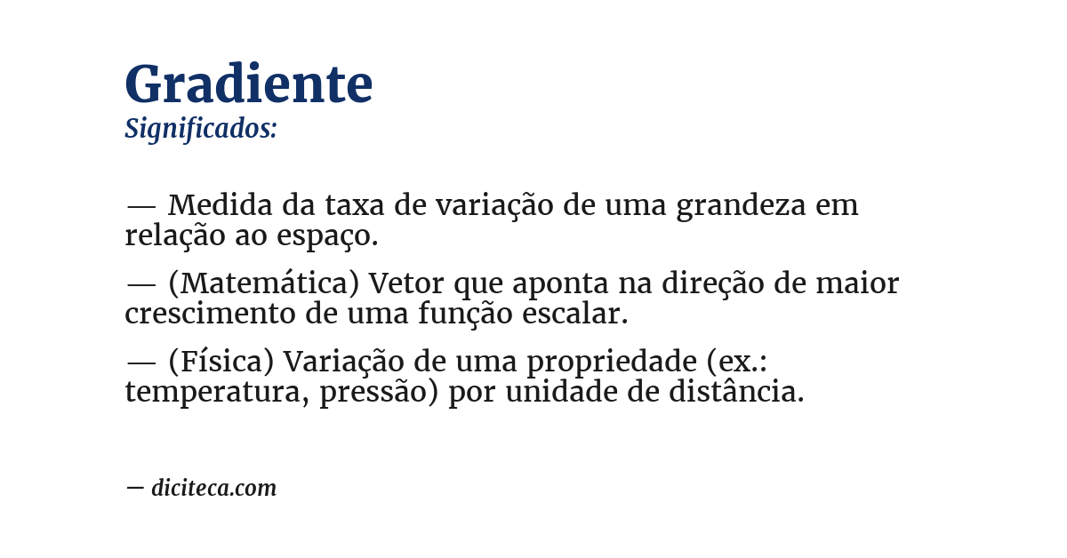 Significado de gradiente