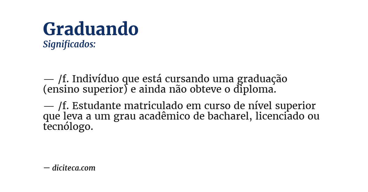 Significado de graduando