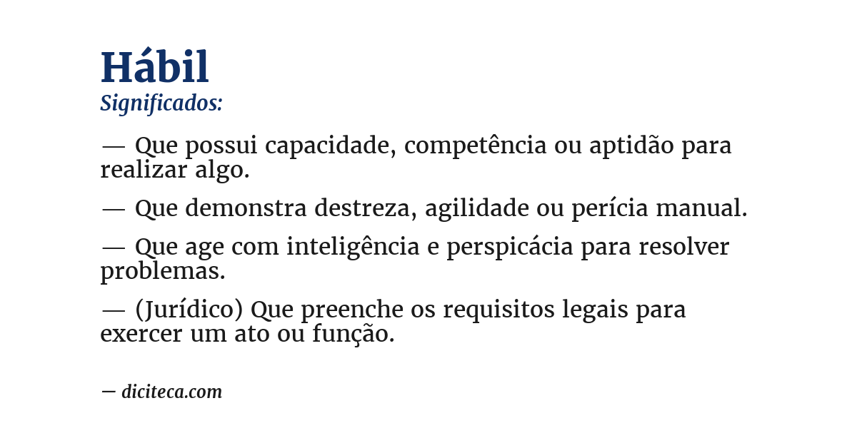 Significado de hábil